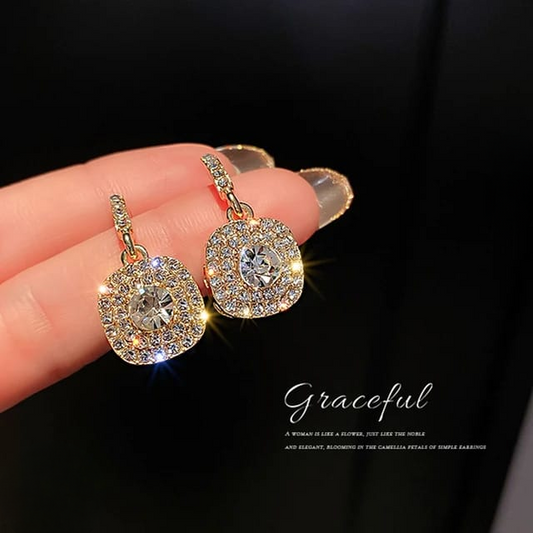 Sparkling Korean Zircon Earrings