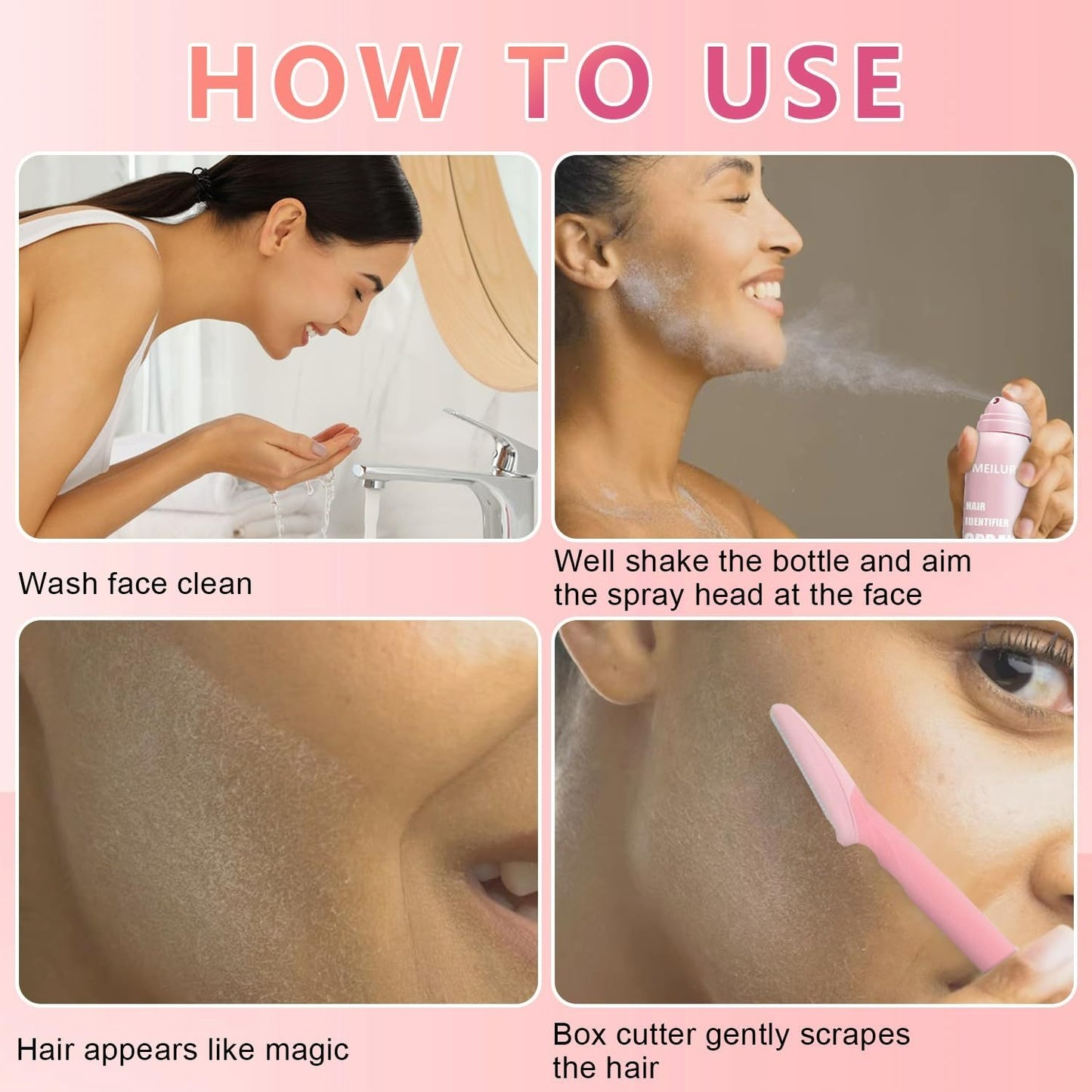 Hair Identifier Spray With 4 Razors