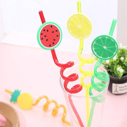 4PCs Plastic Spiral Drinking Straws