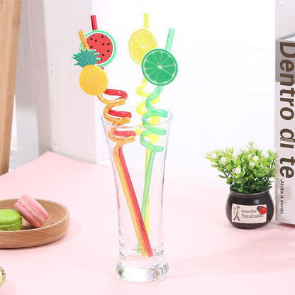4PCs Plastic Spiral Drinking Straws