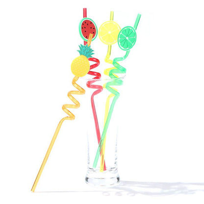 4PCs Plastic Spiral Drinking Straws
