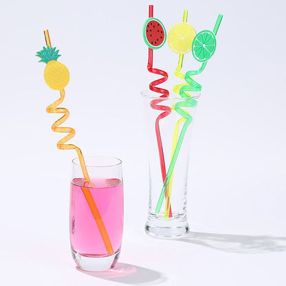 4PCs Plastic Spiral Drinking Straws