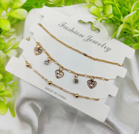 Imported Triple-Layered Adjustable Bracelet Set