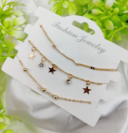 Imported Triple-Layered Adjustable Bracelet Set