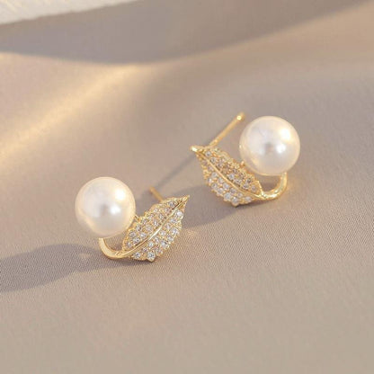 Leaf Pearl Earrings