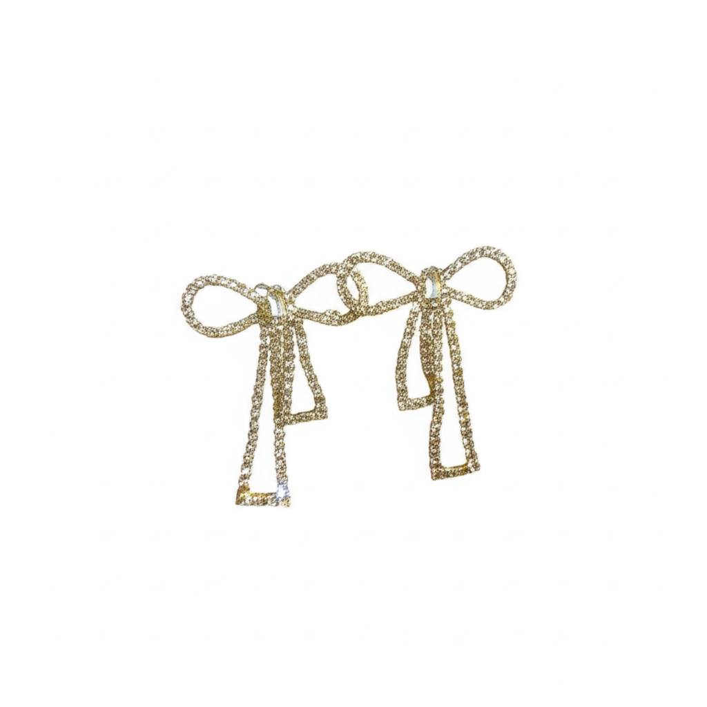 Bow Shape Zircon Korean Earrings