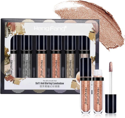 HENG FANG 6 Pcs Liquid Diamond Glitter Eyeshadows Set