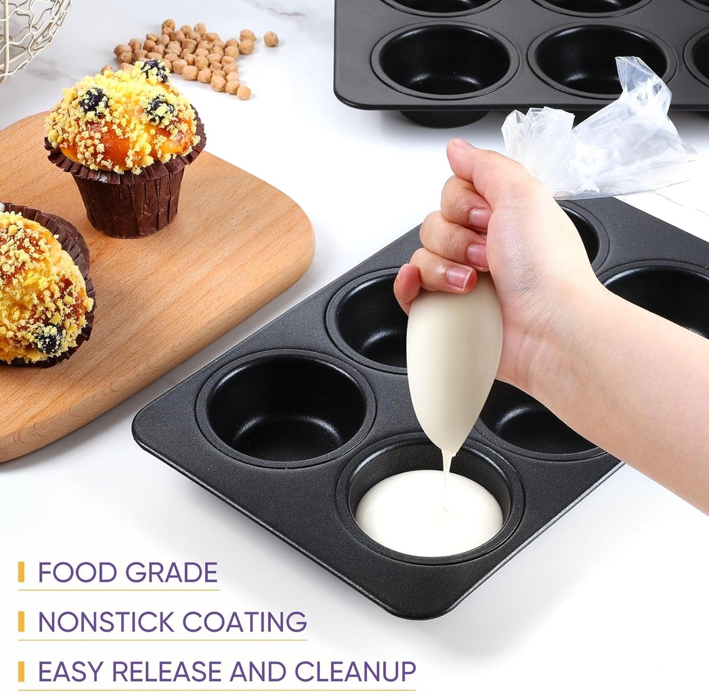 6-Cup Muffin Pan – Non-Stick