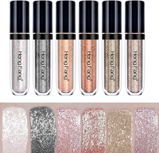 HENG FANG 6 Pcs Liquid Diamond Glitter Eyeshadows Set