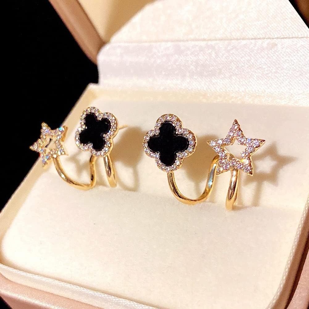 Sparkling Clover Star Earrings