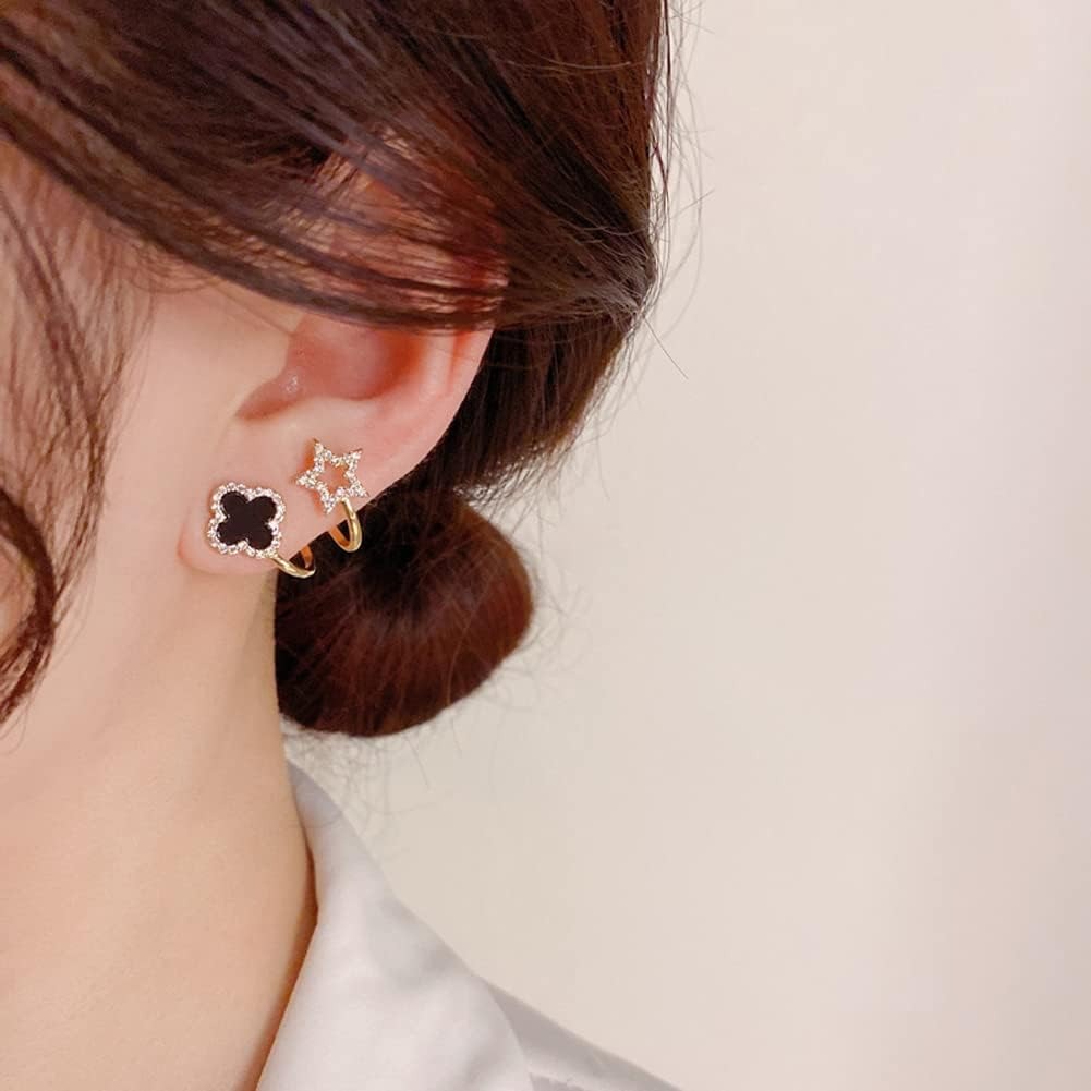 Sparkling Clover Star Earrings