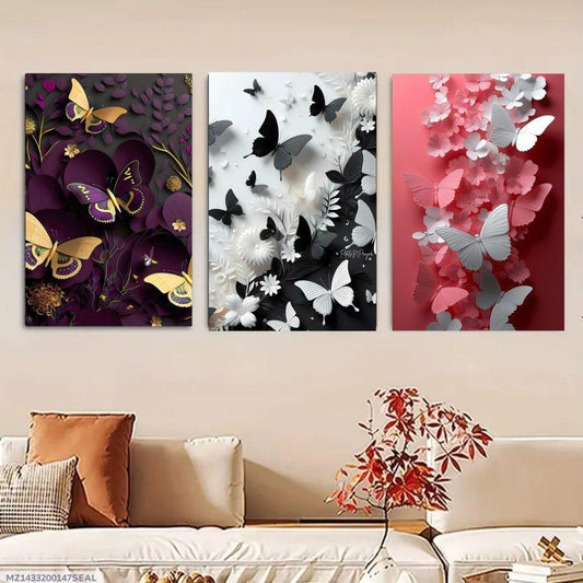 Set of 3 Butterfly Wall Frames