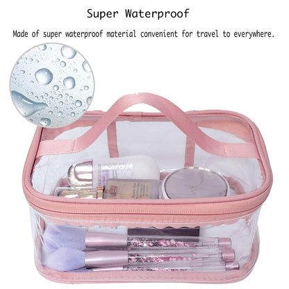 Large Waterproof Portable Travel Makeup Cosmetic Bags (Pink Color)