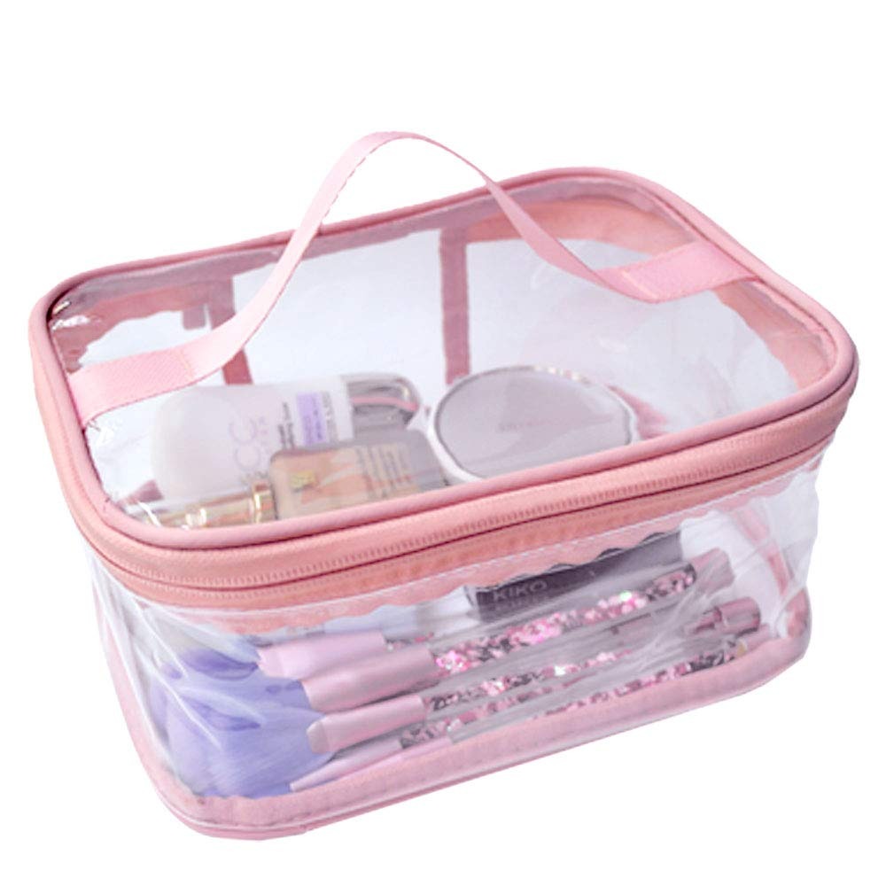 Large Waterproof Portable Travel Makeup Cosmetic Bags (Pink Color)