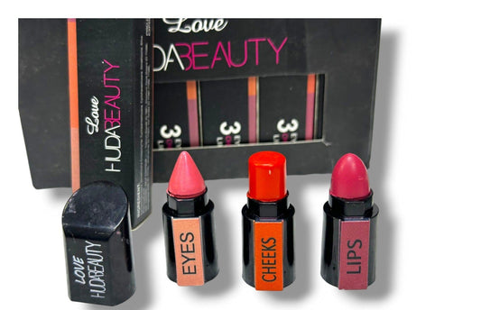 Huda Beauty 3 in 1 Professional Eyes, Cheeks & Lips Set
