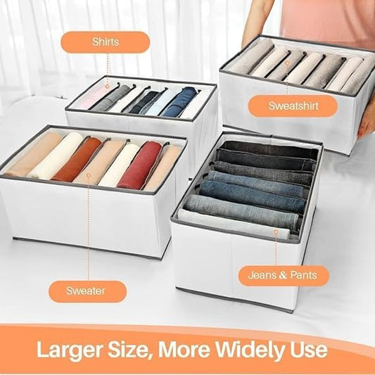 7 Grid Non-Woven Clothes Organizer for Wardrobe