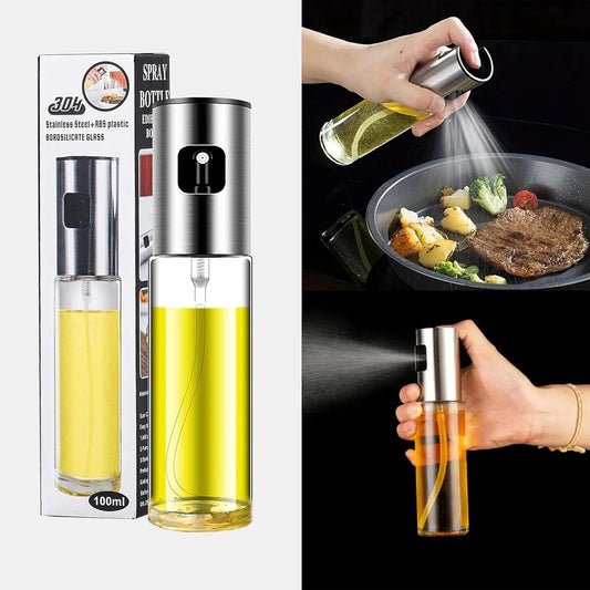 Glass Oil Spray Bottle for Kitchen, BBQ, Baking, Grilling, Vinegar & Sauce