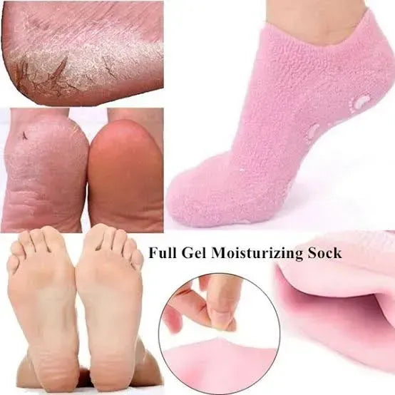 Reusable Silicone Spa Gel Socks For Dry Feet And Cracked Heel Treatment