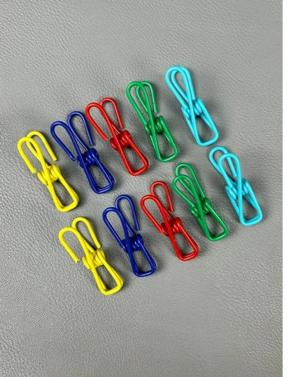 10 Multicolor Stainless Steel Clothes Drying Clips