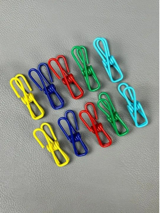 10 Multicolor Stainless Steel Clothes Drying Clips