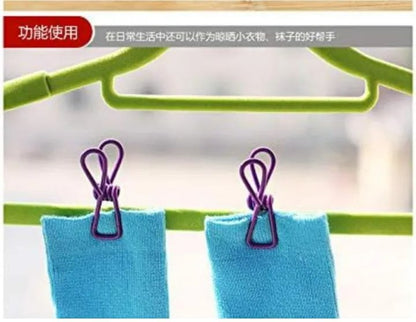 10 Multicolor Stainless Steel Clothes Drying Clips