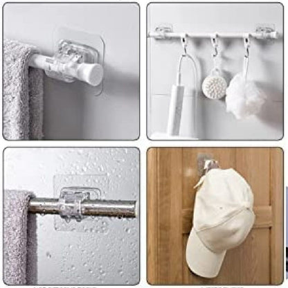 2 Transparent PVC Adhesive Curtain Rod Hook