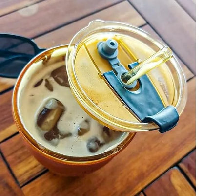 Juice Cup With Straw Glass Material