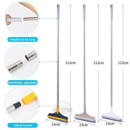 2 In 1 Cleaning Brush Long Handle Removable Wiper