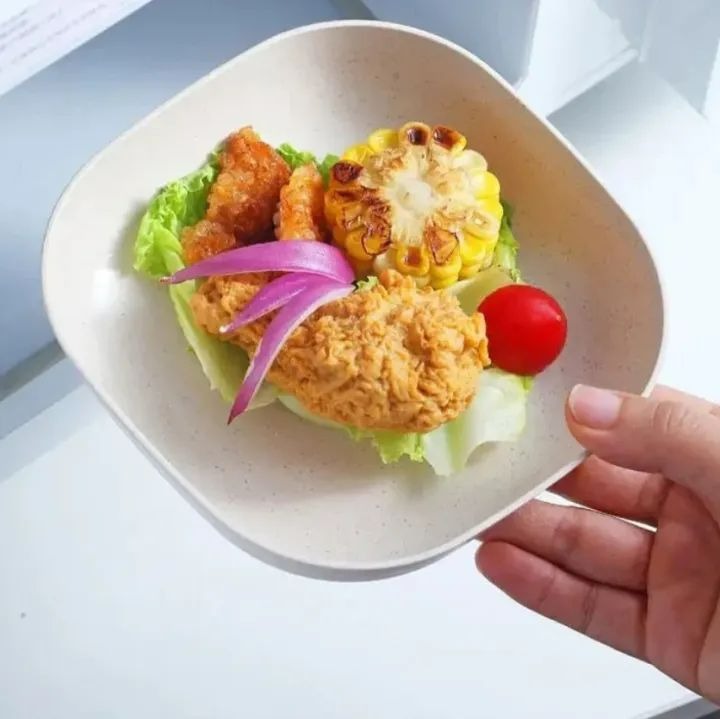 Set of 10 Pcs Colorful Snacks Breakfast Plate with Stand