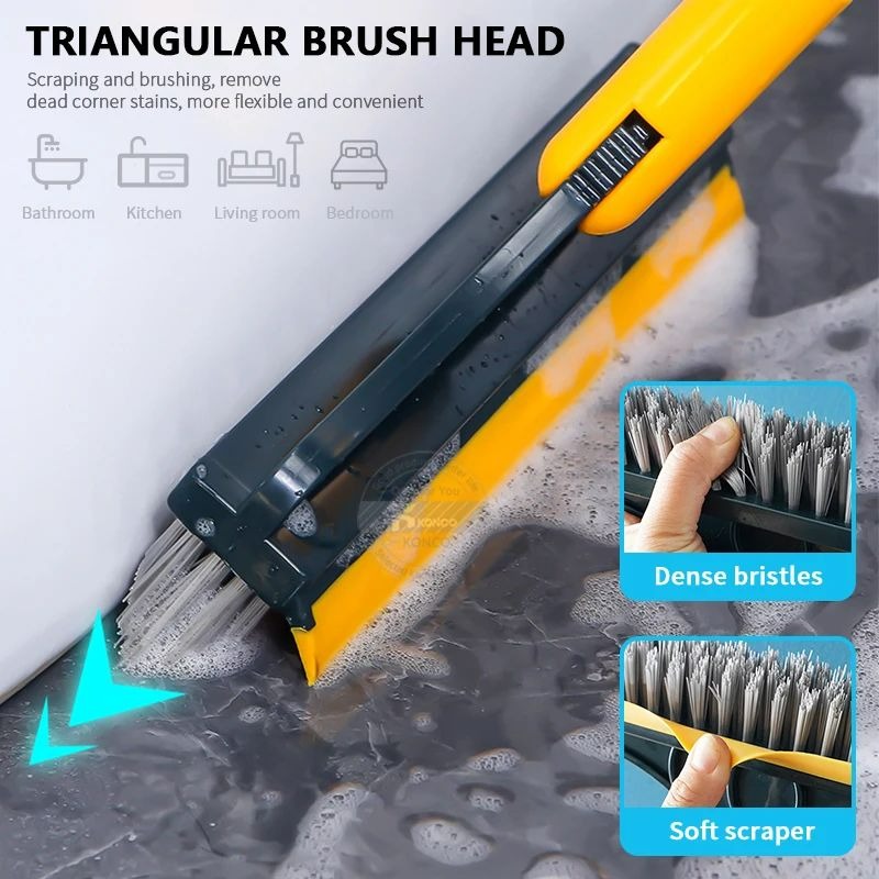 2 In 1 Cleaning Brush Long Handle Removable Wiper