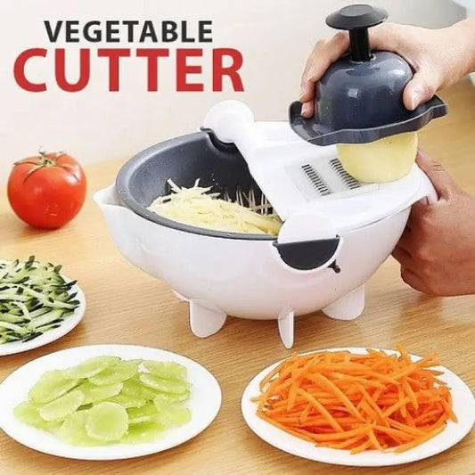 9 in 1-Basket Vegetable Cutter With Drain Magic Rotate Safety
