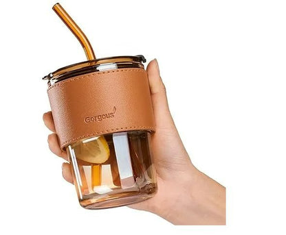 Juice Cup With Straw Glass Material