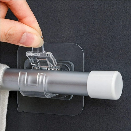 2 Transparent PVC Adhesive Curtain Rod Hook